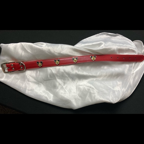 Disney Mickey Mouse 3D Red leather dog collar fits S/M…